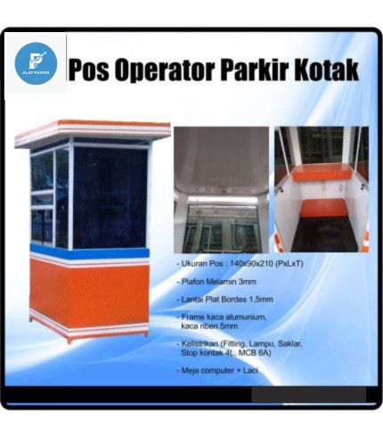 Pos Parkir Single Bentuk Kotak