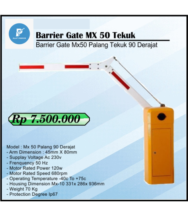 Barrier Gate MX 50 Palang Tekuk 90 Derajat